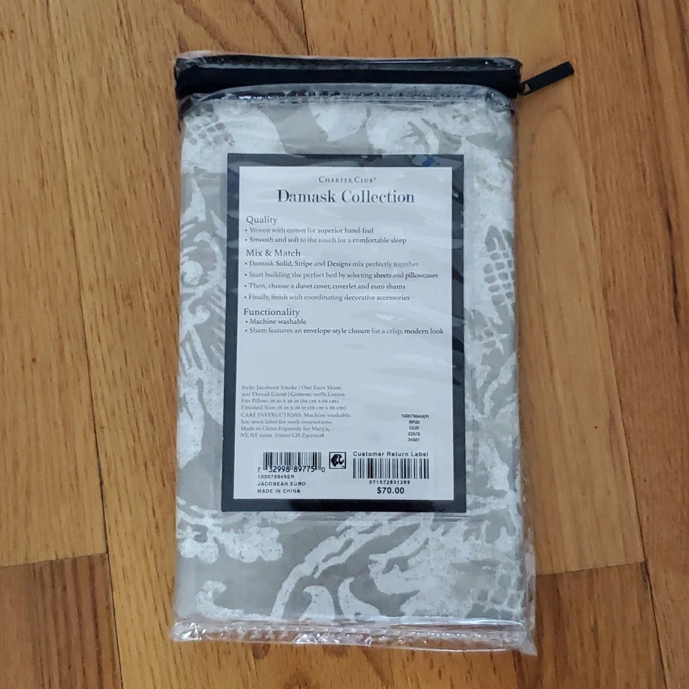 NWT Charter Club Damask Collection Design Sham